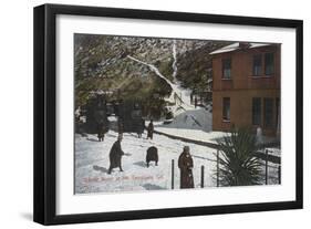 A Winter Scene, Adults Playing in Snow - Mt. Tamalpais, CA-Lantern Press-Framed Art Print