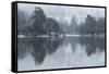 A winter scene at Rydal Water, Lake District National Park, Cumbria, England, United Kingdom, Europ-Jon Gibbs-Framed Stretched Canvas