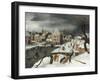 A Winter Scene by a Moated Castle-Abel Grimmer-Framed Giclee Print