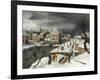 A Winter Scene by a Moated Castle-Abel Grimmer-Framed Giclee Print