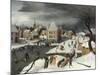 A Winter Scene by a Moated Castle-Abel Grimmer-Mounted Giclee Print