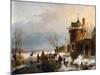 A Winter Scene by Andreas Schelfhout-Andreas Schelfhout-Mounted Giclee Print