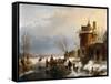 A Winter Scene by Andreas Schelfhout-Andreas Schelfhout-Framed Stretched Canvas