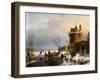 A Winter Scene by Andreas Schelfhout-Andreas Schelfhout-Framed Giclee Print