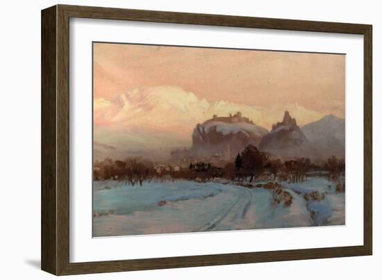 A Winter Scene (Oil on Canvas)-Arthur John Black-Framed Giclee Print