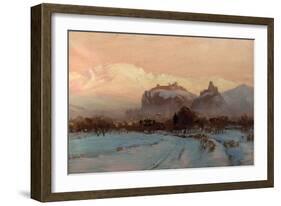 A Winter Scene (Oil on Canvas)-Arthur John Black-Framed Giclee Print