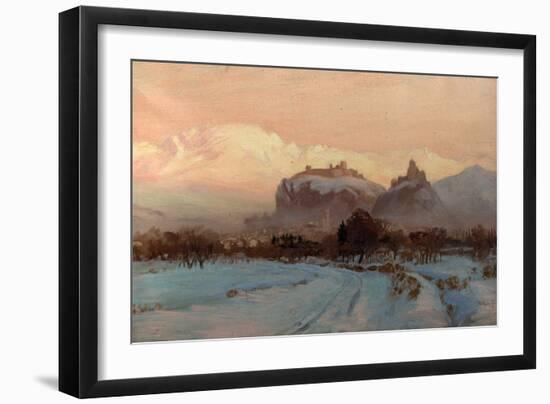 A Winter Scene (Oil on Canvas)-Arthur John Black-Framed Giclee Print