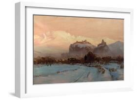 A Winter Scene (Oil on Canvas)-Arthur John Black-Framed Giclee Print