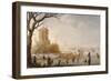 A Winter Scene with Figures on the Ice-Barent Avercamp-Framed Giclee Print