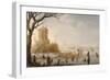 A Winter Scene with Figures on the Ice-Barent Avercamp-Framed Giclee Print