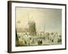 A Winter Scene with Skaters by a Windmill-Hendrik Avercamp-Framed Giclee Print