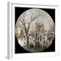 A Winter Scene with Skaters Near a Castle-Hendrick Avercamp-Framed Giclee Print