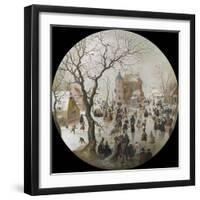 A Winter Scene with Skaters Near a Castle-Hendrick Avercamp-Framed Giclee Print