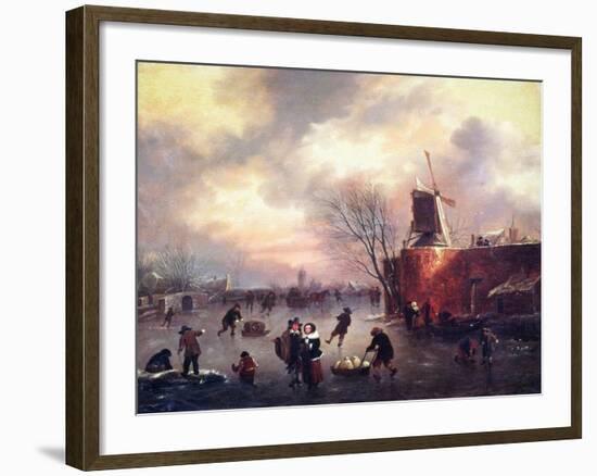 A Winter Skating Scene-Claes Molenaer-Framed Giclee Print