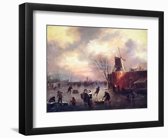 A Winter Skating Scene-Claes Molenaer-Framed Giclee Print