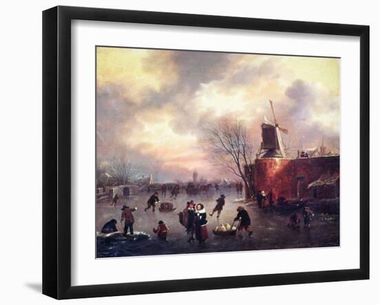 A Winter Skating Scene-Claes Molenaer-Framed Giclee Print