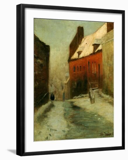 A Winter Street Scene, Montreuil, 1894-Fritz Thaulow-Framed Giclee Print