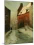 A Winter Street Scene, Montreuil-Fritz Thaulow-Mounted Giclee Print