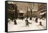 A Winter Street Scene, Paris-Luigi Loir-Framed Stretched Canvas