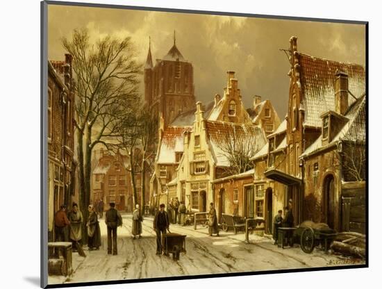 A Winter Street Scene-Willem Koekkoek-Mounted Giclee Print