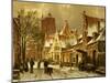 A Winter Street Scene-Willem Koekkoek-Mounted Giclee Print