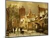 A Winter Street Scene-Willem Koekkoek-Mounted Premium Giclee Print