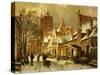 A Winter Street Scene-Willem Koekkoek-Stretched Canvas