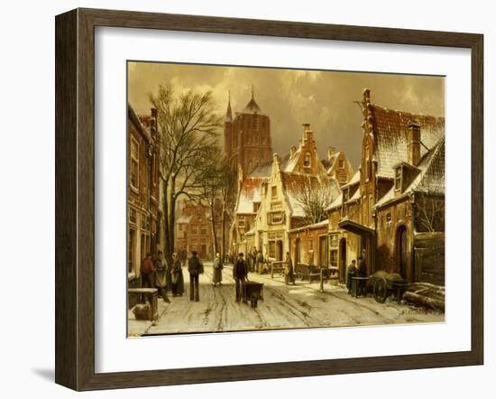 A Winter Street Scene-Willem Koekkoek-Framed Giclee Print