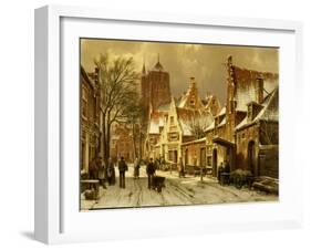 A Winter Street Scene-Willem Koekkoek-Framed Giclee Print