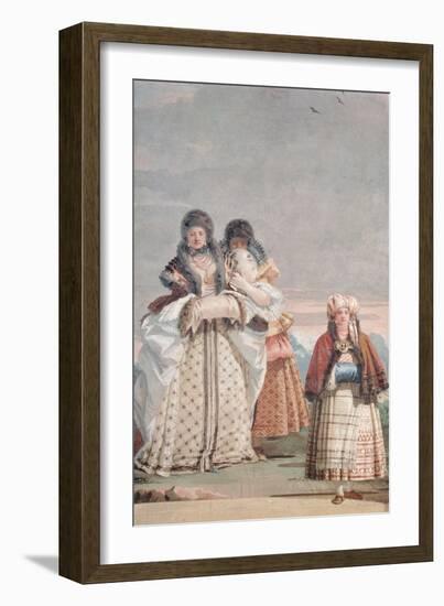 A Winter Stroll, from the 'Foresteria' (Guesthouse) 1757-Giandomenico Tiepolo-Framed Giclee Print