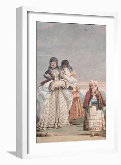 A Winter Stroll, from the 'Foresteria' (Guesthouse) 1757-Giandomenico Tiepolo-Framed Giclee Print