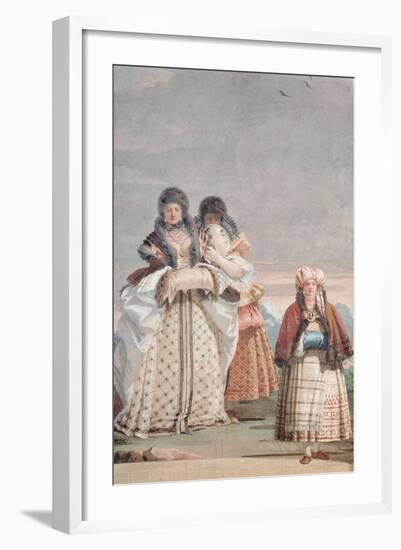 A Winter Stroll, from the 'Foresteria' (Guesthouse) 1757-Giandomenico Tiepolo-Framed Giclee Print