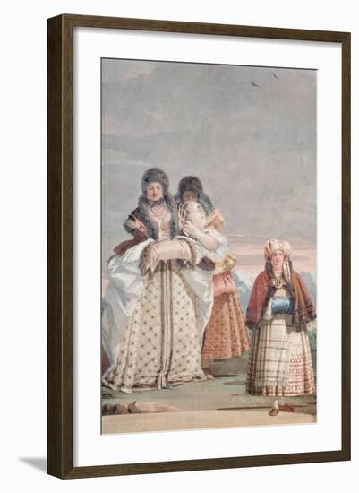 A Winter Stroll, from the 'Foresteria' (Guesthouse) 1757-Giandomenico Tiepolo-Framed Giclee Print