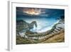 A Winter Sunset at Durdle Door on the Jurassic Coast, Dorset, England, United Kingdom, Europe-John Alexander-Framed Photographic Print