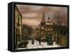 A Wintery Scene: a Dutch Street with Numerous Figures-Willem Koekkoek-Framed Stretched Canvas