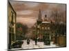 A Wintery Scene: a Dutch Street with Numerous Figures-Willem Koekkoek-Mounted Giclee Print