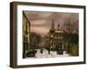 A Wintery Scene: a Dutch Street with Numerous Figures-Willem Koekkoek-Framed Giclee Print