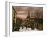 A Wintery Scene: a Dutch Street with Numerous Figures-Willem Koekkoek-Framed Giclee Print