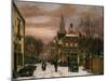 A Wintery Scene: a Dutch Street with Numerous Figures-Willem Koekkoek-Mounted Giclee Print