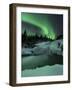 A Wintery Waterfall And Aurora Borealis Over Tennevik River, Norway-Stocktrek Images-Framed Photographic Print