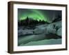 A Wintery Waterfall And Aurora Borealis Over Tennevik River, Norway-Stocktrek Images-Framed Premium Photographic Print