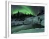 A Wintery Waterfall And Aurora Borealis Over Tennevik River, Norway-Stocktrek Images-Framed Photographic Print