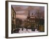 A Wintry Scene: a Dutch Street with Numerous Figures-Willem Koekkoek-Framed Giclee Print