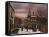 A Wintry Scene: a Dutch Street with Numerous Figures-Willem Koekkoek-Framed Stretched Canvas