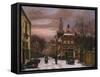 A Wintry Scene: a Dutch Street with Numerous Figures-Willem Koekkoek-Framed Stretched Canvas