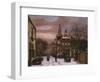 A Wintry Scene: a Dutch Street with Numerous Figures-Willem Koekkoek-Framed Giclee Print