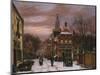 A Wintry Scene: a Dutch Street with Numerous Figures-Willem Koekkoek-Mounted Giclee Print