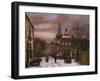 A Wintry Scene: a Dutch Street with Numerous Figures-Willem Koekkoek-Framed Giclee Print