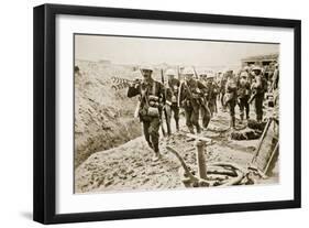 A Wiring Party Going Up to the Trenches, 1916-null-Framed Photographic Print