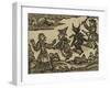 A Witch and Demon Flying On Broomsticks. There Is Also a Servant and Gentleman Depicted-null-Framed Giclee Print